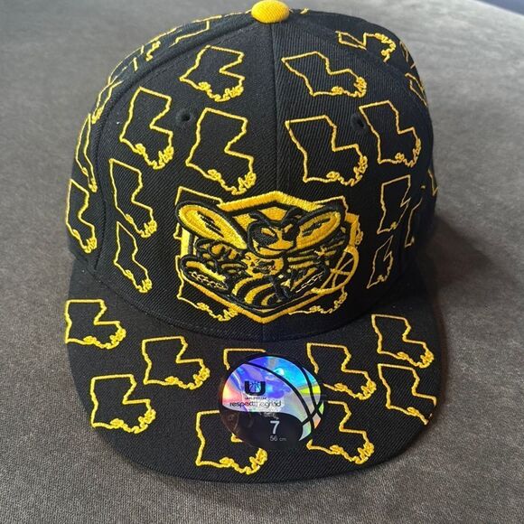 Vintage Adult Unisex New Orleans Hornets NBA Black & Yellow Cap Hat Size 7 NEW - Picture 1 of 7
